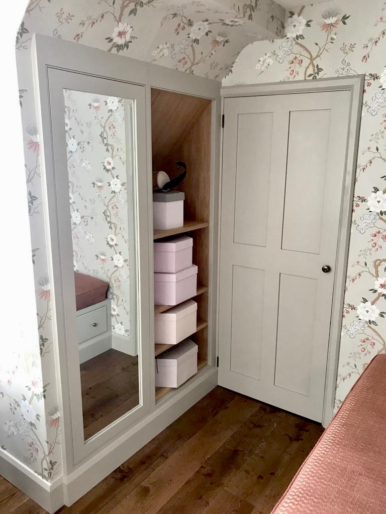 Handmade Storage Cupboard fitted against a sloping wall